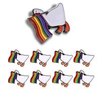 Pack of 12 Goose Rainbow flag Enamel Badge lapel Pins Bulk Small LGBTQ Gay Pride Pins Badge Jewelry For Suits Bags Hats