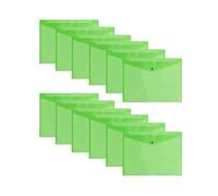 Pack of 12 Green Janrax A3 Wallets - Strong Polypropylene Document Folders with Press-Stud Fastening, Holds 150 Sheets