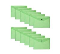 Pack of 12 Green Janrax A5 Wallets - Strong Polypropylene Document Folders with Press-Stud Fastening, Holds 150 Sheets