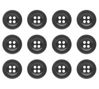Pack of 12 Grey 17mm Round Sew On Plastic Buttons for Trouser Braces Suits Skirts Domed 4 Holes 27 Ligne