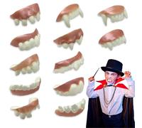 Pack of 12 Halloween Ugly Fakes, Scary Fake Halloween Vampire Teeth, Funny Bob Teeth, Creative Vampire Prosthesis, False Teeth for Halloween Decoration, Prop Costume Party
