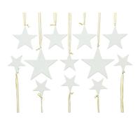 Pack of 12 Hanging Star Decorations - White