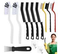 Pack of 12 Hard Bristles Corner Cleaning Brush, Multifunctional Grout Brush, Cleaning Brush, Gap Cleaning Brush, Joint Cleaner Brush for Kitchen, Tiles, Windows, Sink, Household, Toilet, Practical and