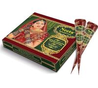Pack of 12 Henna Mehndi Cones Dark Brown Mehndi | All Natural Body Art Organic Hebral Temporary Tattoo | Ready to Use Henna