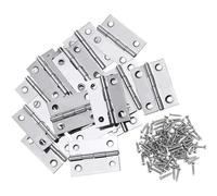 Pack of 12 Hinges Foldable, 38 mm × 28 mm Stainless Steel Hinge Piano Hinge Hinges Small Hinge for Doors Windows Cabinets with 48 Screws
