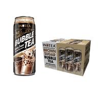 (Pack of 12) INOTEA Bubble Tea | Choose One from 5 Flavors: Brown Sugar, Taro, Honeydew, Banana, Matcha Latte | Ready to Drink in a Can (16.6oz/can) | Black Milk Tea with Boba (Brown Sugar)