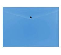 Pack of 12 Janrax A3 Blue Document Wallets - Button Stud Folder - School and Office Supplies