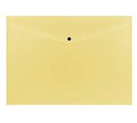 Pack of 12 Janrax A3 Yellow Document Wallets - Button Stud Folder