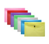 Pack Of 12 Janrax A4 Assorted Document Wallets - Button Stud Folder