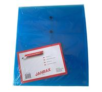 Pack of 12 Janrax A4 Blue Document Wallets - Button Stud Folder