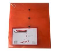 Pack of 12 Janrax A4 Orange Document Wallets - Button Stud Folder