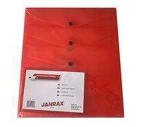 Pack of 12 Janrax A4 Red Document Wallets - Button Stud Folder