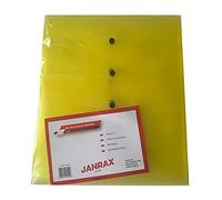 Pack of 12 Janrax A4 Yellow Document Wallets - Button Stud Folder