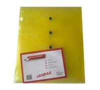 Pack Of 12 Janrax A4 Yellow Document Wallets - Button Stud Folder