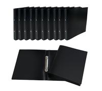 Pack of 12 Janrax A5 Black PP Ring Binders - 25mm Spine, 2 O-Ring Mechanism, 700 Micron Durable Cover