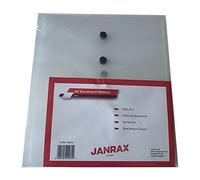 Pack of 12 Janrax A5 Clear Document Wallets - Button Stud Folder