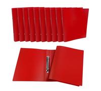 Pack of 12 Janrax A5 Red PP Ring Binders - 25mm Spine, 2 O-Ring Mechanism, 700 Micron Durable Cover, Document Storage & Filing Folder for Office, School & Home