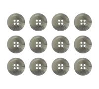 Pack of 12 Light Grey Taupe 20mm Round Faux Horn Sew On Plastic Buttons for Coats Jackets Cardigans Flat 4 Holes 32L