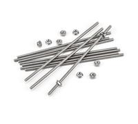 Pack of 12 M6 x 200 mm 304 Threaded Rods with Flange Nuts for Furniture and | Made of 304 stainless steel, rust resistant and sturdy. Smooth full thread guarantee secure attachment of frames and brackets