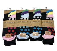 Pack of 12-Men polka Dot Suit Socks Bamboo Socks Various Designs Everyday Wear Plain, Patterned, Bright and Multi Colourful Socks-One Size