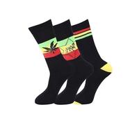 Pack of 12 Men Rasta Cotton Rich Socks Ganja Weed Leaf Lion Stripe Comfart Socks UK 6-11-Black Multi