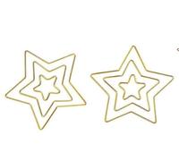 Pack of 12 Metal Ring Star, 5/10/15/20 cm Metal Stars for Crafts, Metal Ring Macrame for Christmas Wreath, Wedding Decor, Dream Catcher, DIY Crafts (Gold)