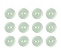 Pack of 12 Mint Green 19mm Fish Eye Buttons Round Flat 2 Hole 30L 30 Ligne Pearlescent Finish