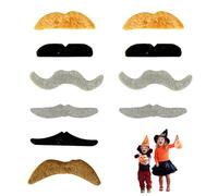 Pack of 12 Moustache for Gluing, Black Schnauzer, Fake Beards for Sticking, Realistic, Costume Moustache Gluing, False Beard 80s, Moustache, Beard for Christmas Party, Birthday, Party, Women and Men