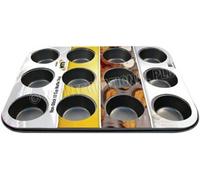 Pack Of 12 Muffin Baking Tray Cake Non Stick Kitchen Tin Pan Oven Dish Cupcake Cakes