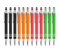Pack of 12 Multifunctional Tablet Pens, 2-in-1 Ballpoint Pen with Touchscreen Pen, Ballpoint Pen with Touchscreen Pen, Ballpoint Pen with Front Touchpen, for Tablets and Smartphones
