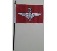 Pack Of 12 Parachute Regiment Paras 4" x 6" Small Hand Waving Or Table Flags With Sticks
