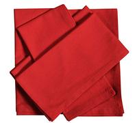 Pack of 12 Pieces,100% Cellulose Cotton fibres,20" Square, Oversize Solid Colored Dinner Napkin with Decorative selvage fold. By Linen Clubs (Red)