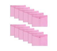 Pack of 12 Pink Janrax A3 Wallets - Strong Polypropylene Document Folders with Press-Stud Fastening, Holds 150 Sheets