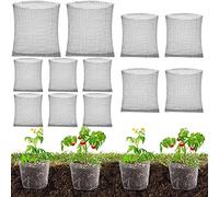 Pack of 12 Plant Baskets Vole Protection, Vole Basket, 1/3/5 Gallon Metal Mesh Bags Made of Stainless Steel, Plant Root Protection for Protection of the Roots of Trees, Flowers, Vegetables (12 Pieces)