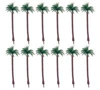 Pack of 12 Plastic Coconut Palm Trees, Model Palm Trees, Model Building Landscape, Miniature Palm Trees, Palm Tree Model Mini Landscape, for Model Railway Architecture Diorama DIY Landscape (13 cm)