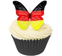 Pack of 12 - Pre-Cut German Flag Butterflies Wafer Decorations 201-275