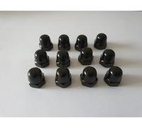(Pack of 12) Premium Black Stainless Steel Fasteners Dome Nuts DIN1587 with Blackened Finish and Hex Acorn Cap Nuts for M3,M4,M5,M6,M8,M10 Screws and Bolts(Pack of 12) (M3/3mm)