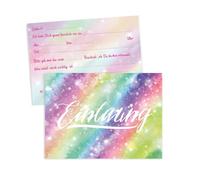 Pack of 12 Rainbow Invitation Cards, Rainbow Party Cards, The Invitation Children's Birthday Party for Children Birthday Invitation Rainbow Bright Star