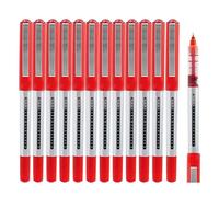 Pack of 12 Red Ink Pens for Writing, 0.5mm Rollerball Red Pens Quick-Drying Liquid Ink Ballpoint Pen Writing Smooth Gel Ink Pen for Students Teachers Business Professionals School Class Office Work