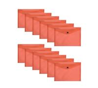 Pack of 12 Red Janrax A5 Wallets - Strong Polypropylene Document Folders with Press-Stud Fastening, Holds 150 Sheets