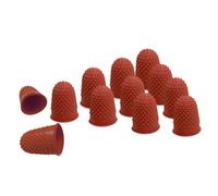 Pack of 12 Red No.00 Rubber Thimblettes - Extra Small Finger Cones for Protection, Grip, Sewing, Crafting & Counting Paper/Banknotes