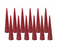 Pack of 12 Red Pyramid Advent Candles | Traditional Christmas Advent Calendar Candles with Numbers - 33cm