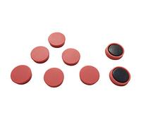 Pack of 12 Red Round Flat Magnets - 24mm Whiteboard Office Fridge - by Janrax