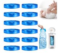Pack of 12 Refill Cassettes, 4.5 m Refill Film Nappy Bin, Nappy Bin Refill Cassettes, Compatible with Angelcare, for Octagonal Nappy Bin, for Litter Loose (Blue)
