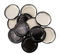 Pack of 12 Replacement 48mm Twist On Jam Jar Lids - Black - (Choice of Colours)
