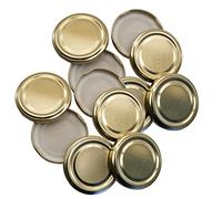 Pack of 12 Replacement 48mm Twist On Jam Jar Lids - Gold - (Choice of Colours)