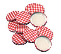 Pack of 12 Replacement 63mm Twist On Jam Jar Lids - Red Gingham - (Choice of Colours)