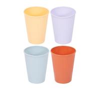 Pack of 12 Ribbed Drinks Tumblers Plastic Cups Summer Party Outdoor Picnic BBQ Yellow Lilac Terracotta Blue Strong Durable Drinking Glasses