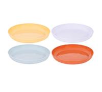 Pack of 12 Ribbed Plastic Food Plates Snack Summer Party Outdoor Picnic BBQ Terracotta Yellow Blue Lilac Reusable Strong Durable Pasta Bowl