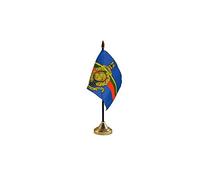 Pack Of 12 Royal Marines Desktop Table Centrepiece Flag Flags With Gold Bases Ideal For Party Conferences Office Display